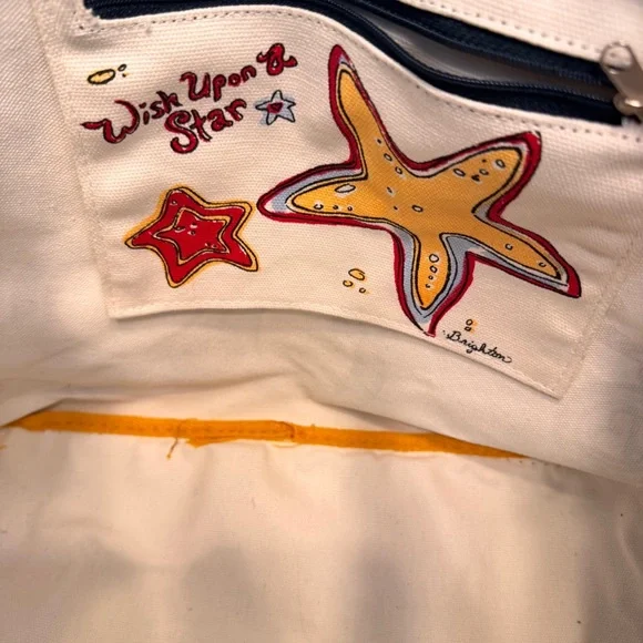 Brighton Boardwalk Wish Upon Star Nautical Anchor Yacht XL Canvas Beach Tote Y2K - Picture 8 of 14